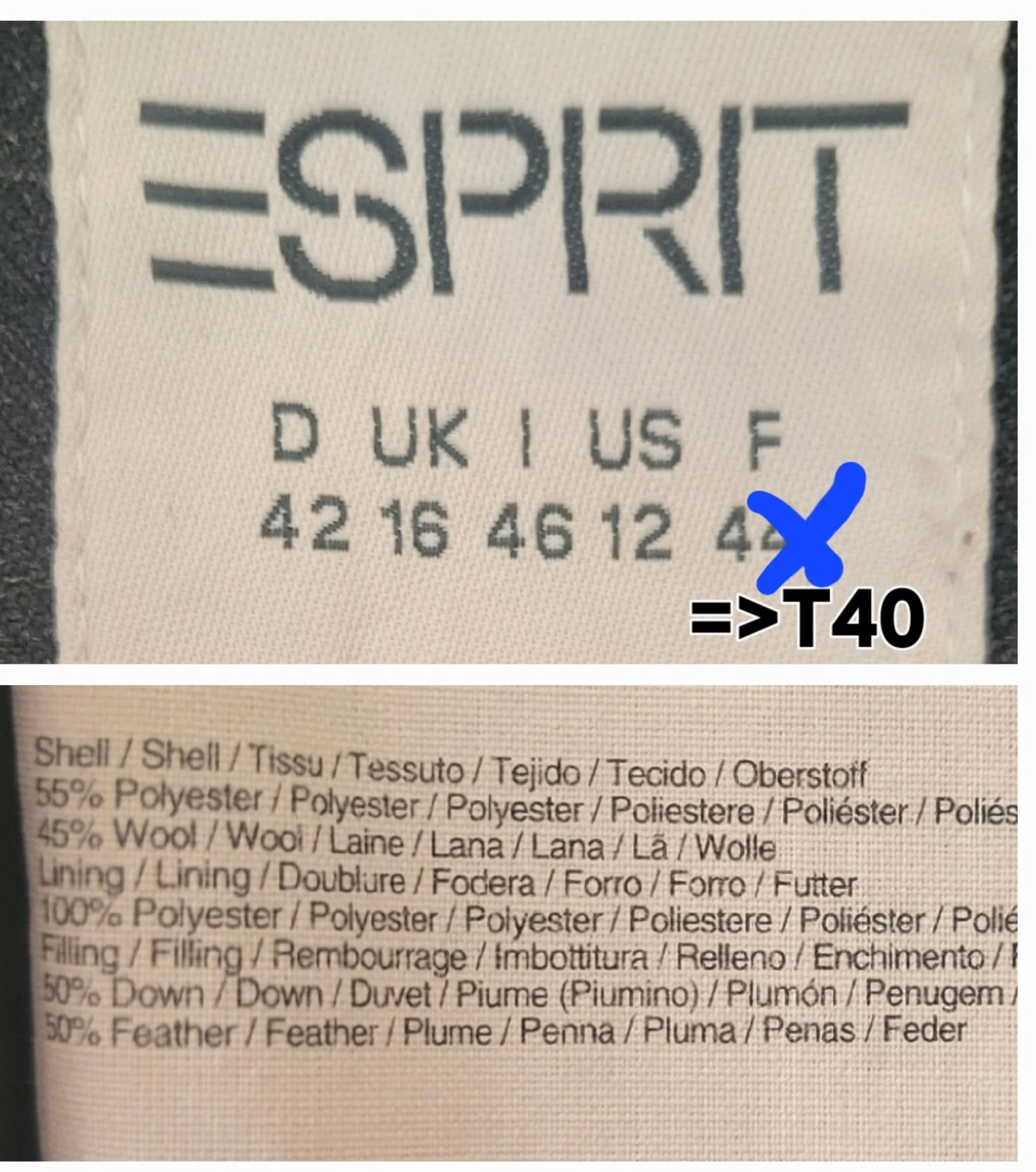 Esprit Casaco de penas TL/T40-Cinza-Capuz de imitação de pelúcia removível-Corte reto com penas – photo 6
